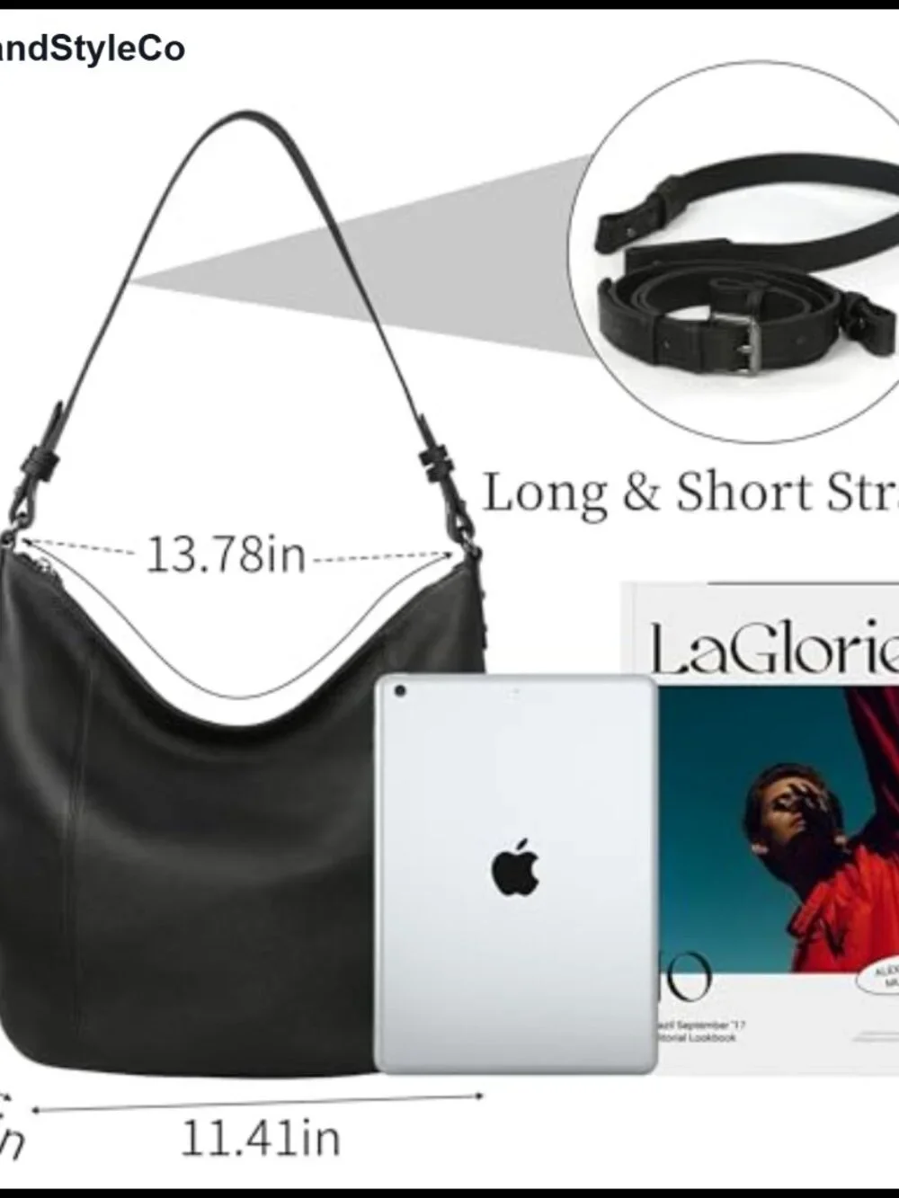 Soft Leather Hobo Shoulder Crossbody Bag Large Tote Purse for Women
